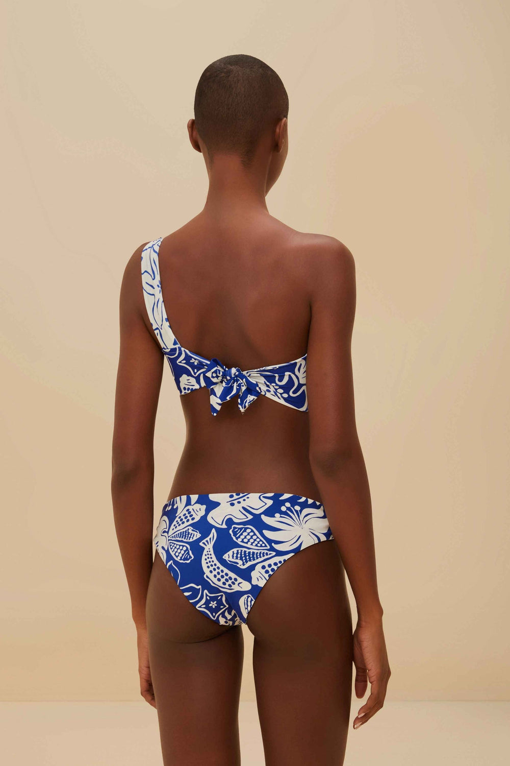 Off-White River Nature One-Shoulder Bikini Top | FARM Rio Outlet