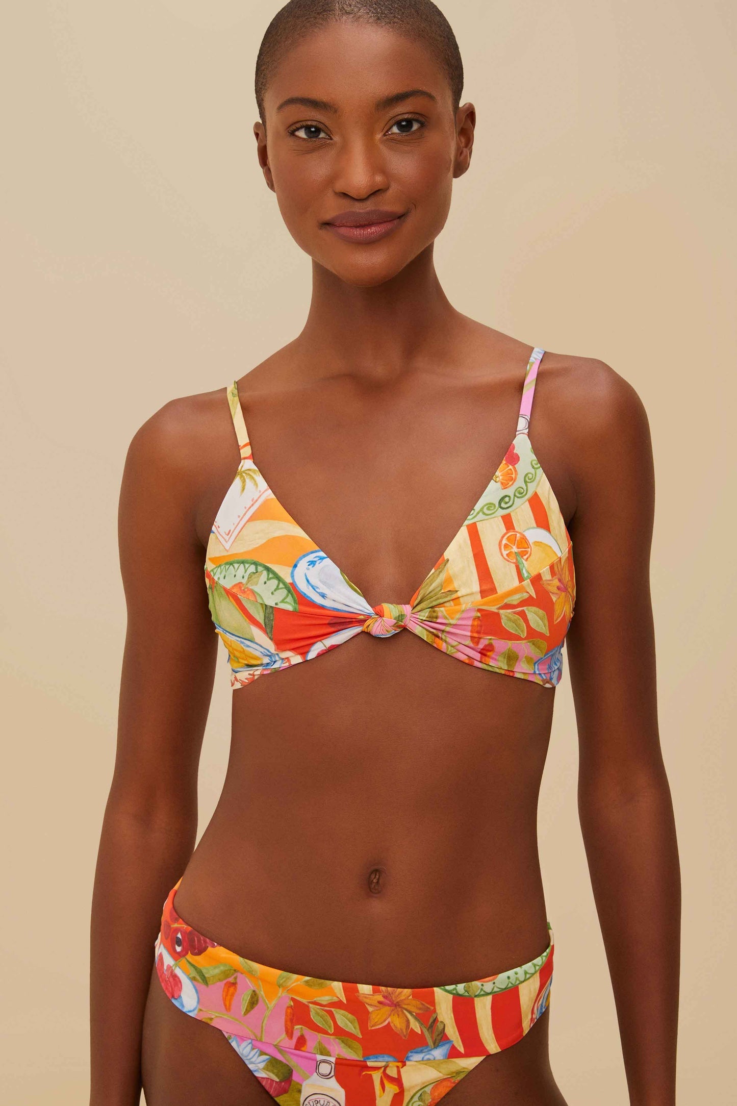 Multicolor Summer Picnic Knot Bikini Top | FARM Rio Online