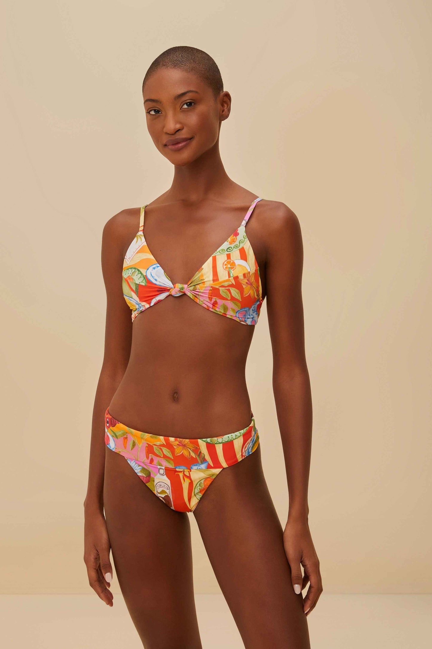 Multicolor Summer Picnic Knot Bikini Top | FARM Rio Online