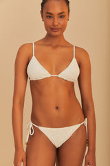 White Seashell Eyelet Full Tie Side Bikini Bottom | FARM Rio Discount