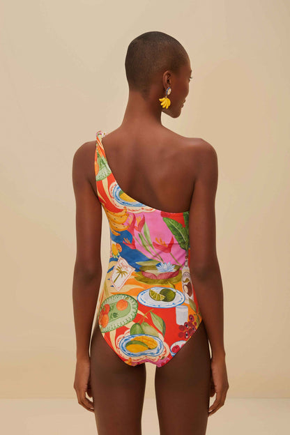 Multicolor Summer Picnic One-Piece Swimsuit | FARM Rio On Sale